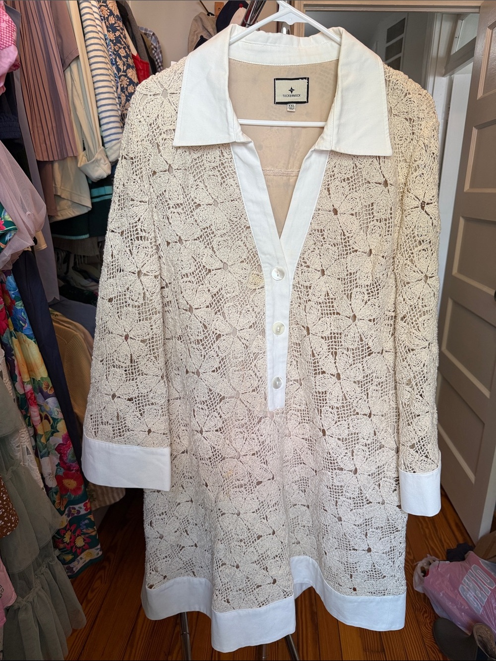Tuckernuck Tan Crotchet Collier Dress
